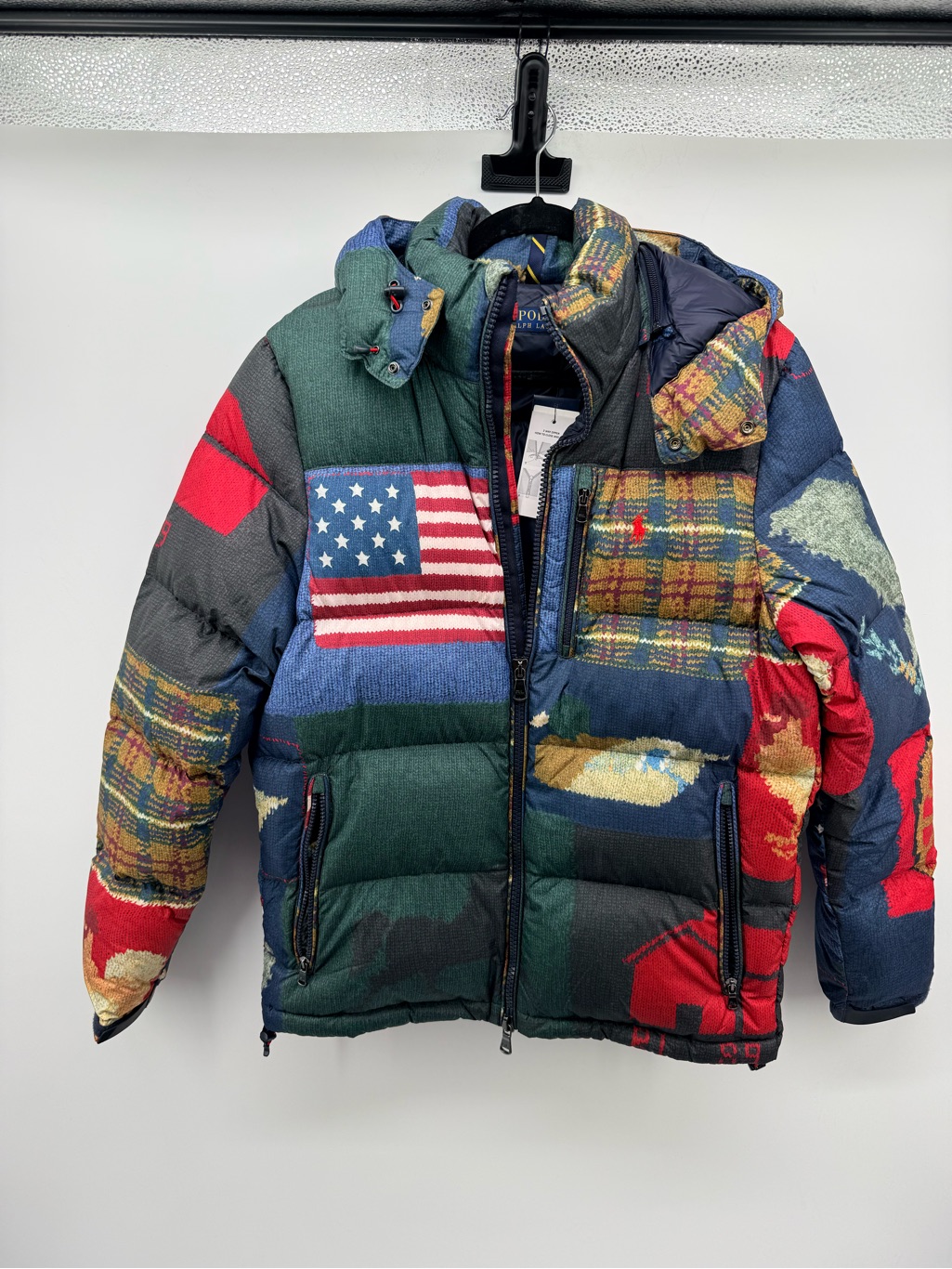 Polo Ralph Lauren Polo Country American Patchwork Flag Down Puffer Jacket S/P